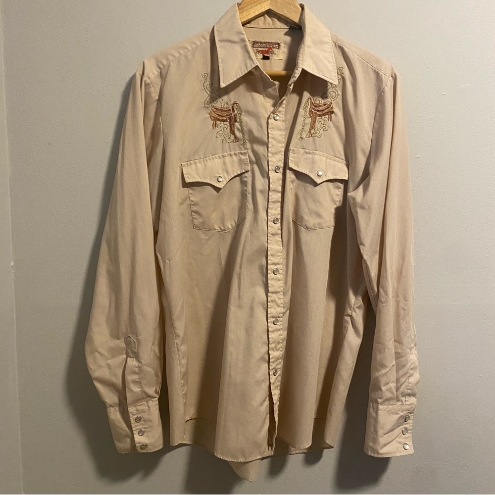 Vintage Authentic Western Youngbloods long sleeve Pearl snap button down shirt L